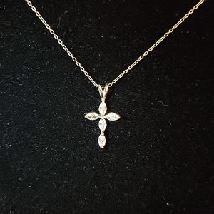 Sterling Silver & Cubic Zirconia Cross Necklace